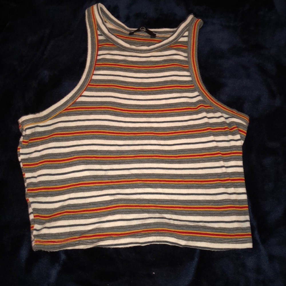 Multi color striped halter top